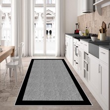 West Home Dijital Baskı Yıkanabilir Modern Tabanlı Kaymaz Halı 60 x 100 cm Gri Renkli Salon Halısı
