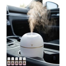 Cm Store Sessiz Mini Nemlendirici 5 Esans Hediyeli USB Bağlantılı LED Işıklı Buhar Makinesi