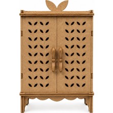 Algwood Minyatür Dolap Maketi 12 Parça Mdf Ahşap 3D Puzzle Dekoratif Maket