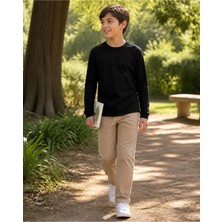 Fasıla Giyim Siyah Unisex Çocuk Basic Uzun Kollu Tişört - 8 Yaş