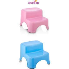 Follow Me Jolly Katlı Çocuk Basamağı (2'li Pembe - Mavi)