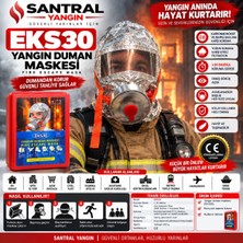 Santral Yangın  EKS30 Yangın Duman Maskesi – 30 Dakika Koruma, Co ve Zehirli Gazlara Karşı Filtreli