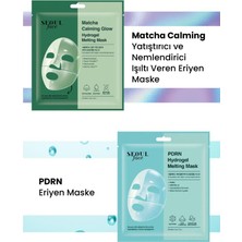 Dermal Seoul Face Matcha Yatıştırıcı Işıltı Veren Eriyen Glow Hidrojel Maske ve Pdrn Eriyen Maske