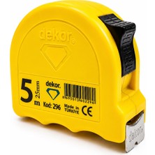 Dekor 296 Şerit Metre 5 Metre 25 mm Profesyonel Ölçüm Metresi