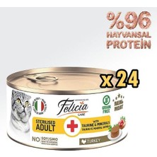 Felicia Hindili Ezme Kısırlaştırılmış Yetişkin Kedi Konservesi 85 gr x 24 Adet
