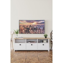 Kzy Mobilya Kzy Ahşap Dekoratif TV Ünitesi Suntalam Malzeme ile Klasik Tasarım 120 cm Genişlik 45 cm Yükseklik