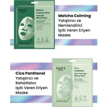Dermal Seoul Face Matcha Yatıştırıcı Işıltı Veren Eriyen Glow Hidrojel Maske ve Cica Eriyen Maske