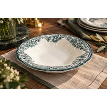 Porser Porselen Velour Green Fulya Bowl Kase 26CM Tekli