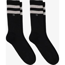 Calvin Klein Erkek Siyah Calvin Klein Ck Men Sock 2p Strıp, 001 Siyah Erkek Çorap