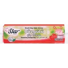 Muhtelif Starplus Çöp Poşeti Büyük Boy Büzgülü Çilek Ebat 65X70