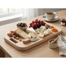 Masif Çam Ahşap Kesme ve Sunum Tahtası 20X40 cm – Kalın Servis Tahtası