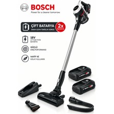 Bosch Unlimited 6 BCS61113 Şarjlı Dikey Süpürge (Çift Batarya ile 60 Dakika Kullanım)