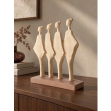 Nixa Harmony Women 4’lü Soyut Kadın Figürlü Dekoratif Biblo 24 × 8 × 30 cm