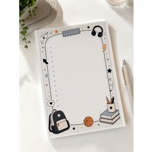Ert Print Studio Okul Temalı A5 Çek Kopar Not Defteri | 50 Yaprak Çizgili Notepad