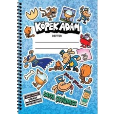 Akademi Çocuk Köpek Adam Çizgili Defter Mavi