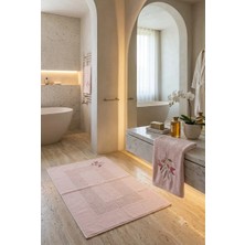 A.Z.H. Maribor (2.li Set) 50X70CM. / 60X100 cm %100 Pamuk Nakışlı Lüks Ayak Havlusu, Ayak Paspası, Havlu Paspas, Banyo ve Lavabo Paspası