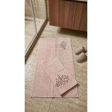 A.Z.H. Maribor (2.li Set) 50X70CM. / 60X100 cm %100 Pamuk Nakışlı Lüks Ayak Havlusu, Ayak Paspası, Havlu Paspas, Banyo ve Lavabo Paspası