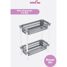 Follow Me Slim Organizer 2'li Raf Beyaz-Gri