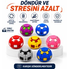 1 Adet Bas Döndür Stres Topu Stres Giderici Mekanizmalı Renkli Fidget Spinner Spinball Top Oyuncak