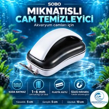 Sobo Akvaryum Mıknatıslı Cam Temizleyici - Plastik Jiletli - Güçlü Mıknatıs Gücü - Yosunları Derinlemesine Temizler - Camı Çizmez - 5X5X10 cm