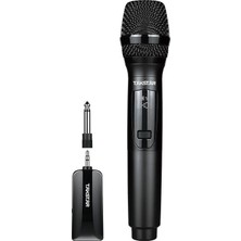 Takstar TS-K201 Portatif Taşınabilir Telsiz Kablosuz Mikrofon Rehber Öğretmen TSK201 Siyah El Mikrofonu UHF Bağlantı Özellikli 50 Kanal