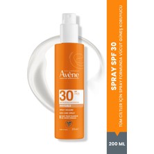 Avene Sprey Güneş Kremi SPF 30 Vücut için Yüksek Koruma Sağlayan Nemlendirici Güneş Bakımı 200 ml
