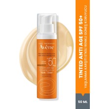 Avene Tinted Anti-Age SPF 50+ Yaşlanma Karşıtı Renkli Güneş Kremi Yüksek Koruma Anti-Aging Yüz Bakımı 50 ml