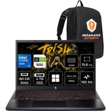 Acer Nitro V 15 Intel Core 5 210H Rtx 3050 6gb 65W 80GB Ram 4tb SSD 15.6" Full Hd (1920X1080) 165Hz WIN11 Home NH.QUBEY.001P347 Gaming Laptop + Per4 Çanta