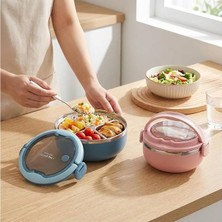 Astera 700 ml Paslanmaz Çelik Kilitli Saplı Yemek Kabı Lunch Box 12X11X13 cm