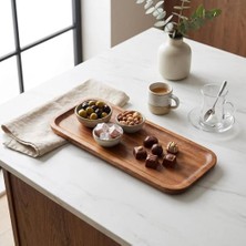 Astera 30X13 cm Akasya Dikdörtgen Ahşap Kahvaltılık ve Çerezlik Sunum Tepsisi