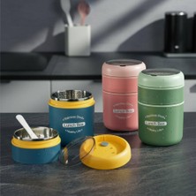 Astera 710 ml 2 Katlı 304 Paslanmaz Çelik Vakumlu Yemek Termosu - Pembe