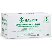 Has-Pet Vinil Pudrasız Eldiven Small 100' Lü x 20 Paket (Koli)
