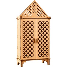 Algwood Minyatür Dolap Maketi 10 Parça Mdf Ahşap 3D Puzzle Boyanabilir Dekoratif Maket