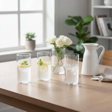 Astera 4'lü Borosilikat Cam Bardak Seti 460 ml Meşrubat ve Kokteyl Bardağı