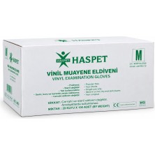 Has-Pet Vinil Pudrasız Eldiven Medium 100' Lü x 20 Paket (Koli)