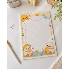 Ert Print Studio Sevimli Ördek Tasarımlı A5 Çek Kopar Not Defteri 50 Yaprak | Çizgili Notepad