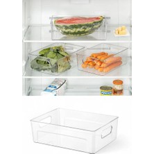 Astera Kırılmaz Şeffaf Buzdolabı Içi Düzenleyici Organizer Kutu 30X21X9 cm 1 Adet