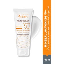 Avene Mineral Lotion Toleransı Düşük Hassas Ciltler için SPF 50+ Süt Formunda Güneş Kremi 100 ml