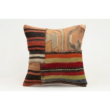 Kilim Wholesale El Yapımı Kilimden Yapılmış Vintage Kırlent Kılıfı, Yün, 40X40 cm