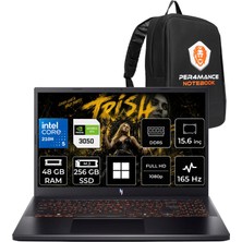 Acer Nitro V 15 Intel Core 5 210H Rtx 3050 6gb 65W 48GB Ram 256GB SSD 15.6" Full Hd (1920X1080) 165Hz WIN11 Home NH.QUBEY.001P331 Gaming Laptop + Per4 Çanta