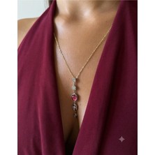Dore Collection Pembe Taşlı Y Kolye