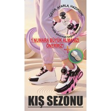 Prokids Veni Vidi Vici (Kışlık)Tasarımlı Hafif Taban Bağcık Mekanizmalı Kız Çocuk Spor Ayakkabı + Çorap Hediye