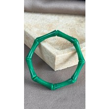 Dore Collection Bambu Tasarım Lastikli Akrilik Bileklik - Trend Reçine Bambu Form Bangle Kelepçe