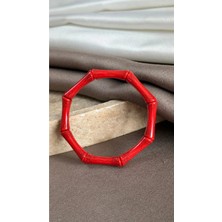 Dore Collection Bambu Tasarım Lastikli Akrilik Bileklik - Trend Reçine Bambu Form Bangle Kelepçe