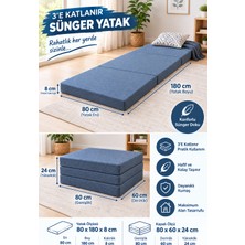 Tuğra Sünger Katlanır Sünger Yatak 80X180X8 cm Antrasit
