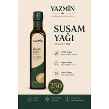 Yazmin Susam Yağı 250 ml | %100 Doğal Susam Yağı | Soğuk Sıkım | Saf ve Katkısız | Susam Tohumu Yağı | Cam Şişe
