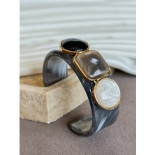 Dore Collection Premium Reçine Kelepçe- Pinterest Model Tasarım Fenomen Viral Büyük Bilezik