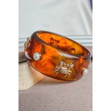 Dore Collection Premium Ithal Inci ve Yengeç Figürlü Kehribar Bangle Bilezik Pinterest Model Kelepçe