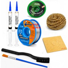 MHM Lehim Seti 0,8 mm 40 gr Lehim Teli 2’li Flux 2UUL-2015  Lehim Emme Teli Fırça ve Havya Ucu Temizleme ST333