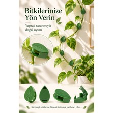 Evgereçlerim 10'lu Yaprak Tasarımlı Yapışkanlı Bitki Sarmaşık ve Kablo Düzenleyici Klipsi